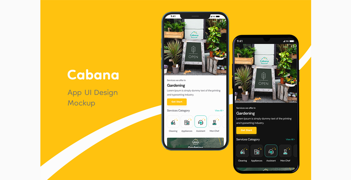 cabana app mockup design image