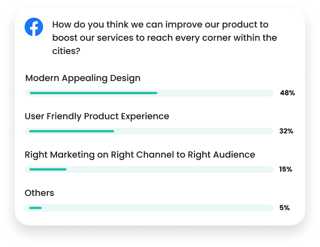 How do you think we can improve our product to boost our services to reach every corner within the cities? Survey image