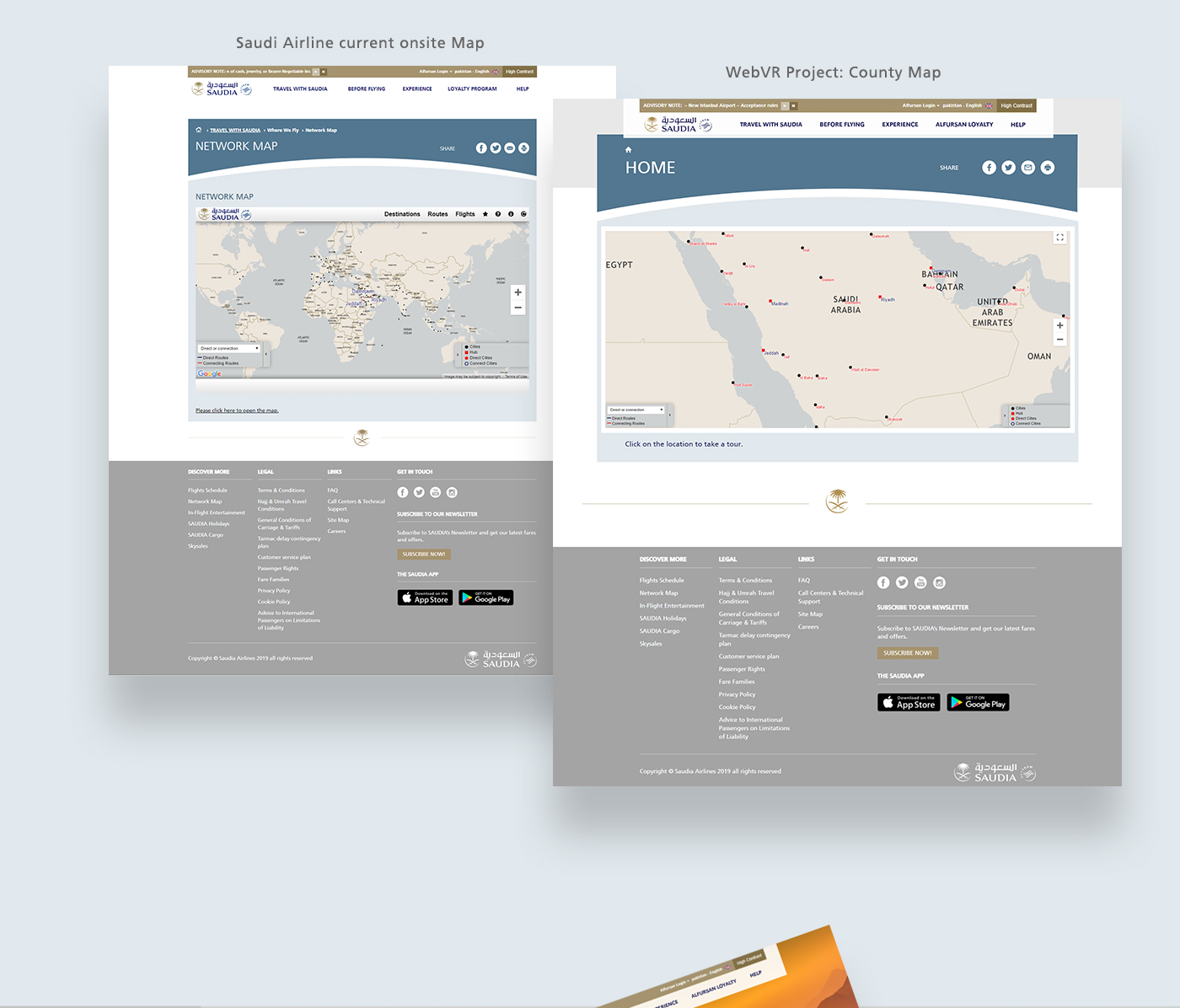 Saudi Airline project new and old UI design image